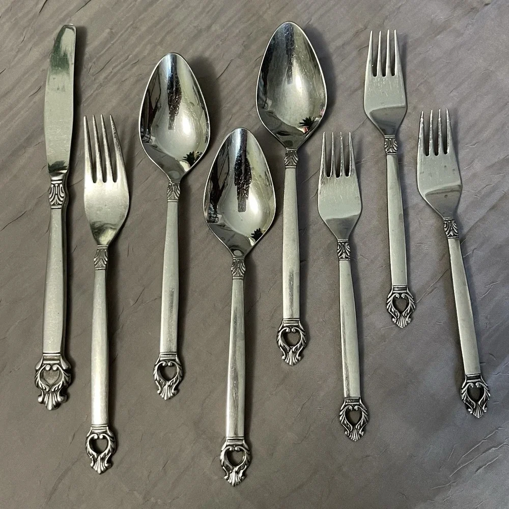 Vintage Erika 1883 F.B. ROGERS JAPAN Stainless Assorted pieces of Flatware